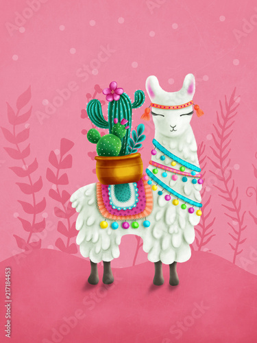 Fototapeta Cute llama