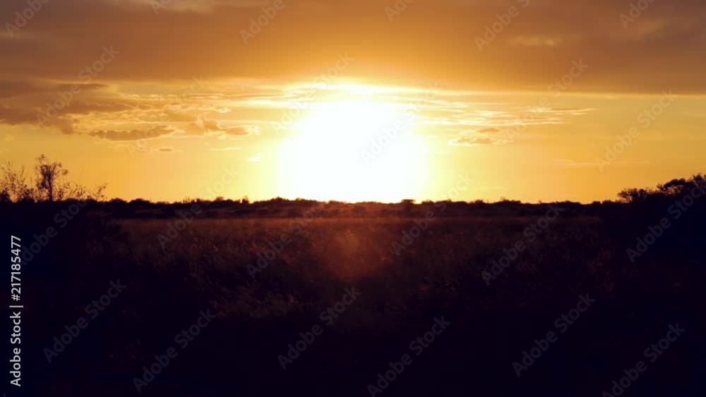 Golden sunset on a farm in the North West of South Africa Golden sunset on a farm in the North West of South Africa
