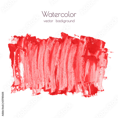 Vector bloody red, rose watercolor texture background with dry brush stains, strokes, spots isolated on white. Abstract artistic frame, place for text or logo. Acrylic hand painted gradient backdrop.