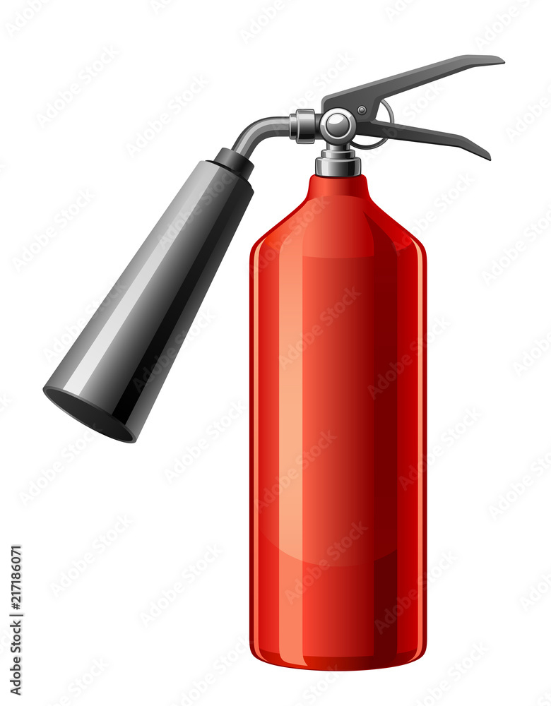 Obraz premium Red fire extinguisher on a white background