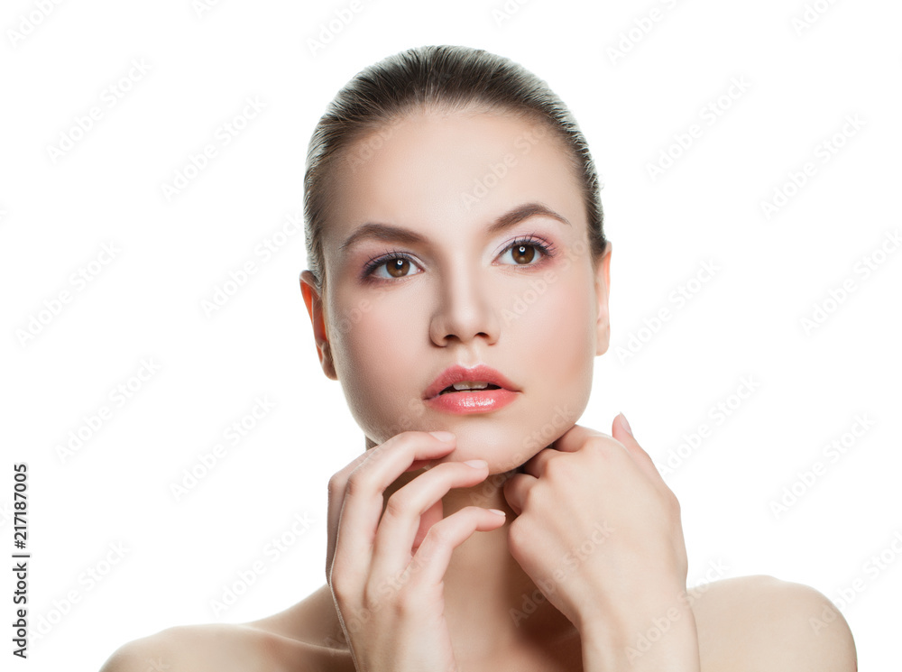Attractive woman spa model isolated on white background Attractive woman spa model isolated on white background