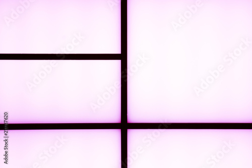 Abstract geometric black stripes with purple glow on a bright white background, minimalism, abstract  background texture