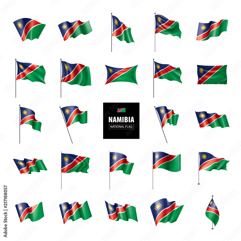 Namibia flag, vector illustration on a white background