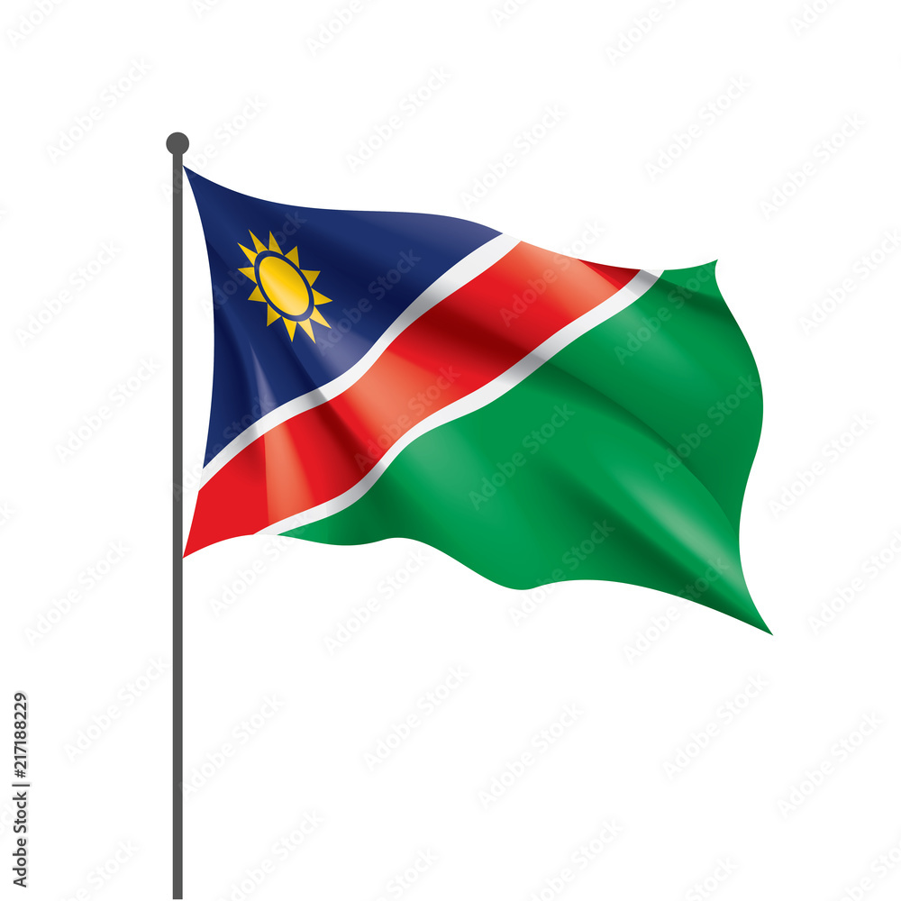 Namibia flag, vector illustration on a white background Namibia flag, vector illustration on a white background