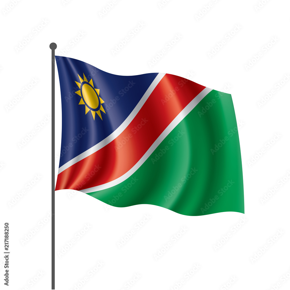 Namibia flag, vector illustration on a white background Namibia flag, vector illustration on a white background