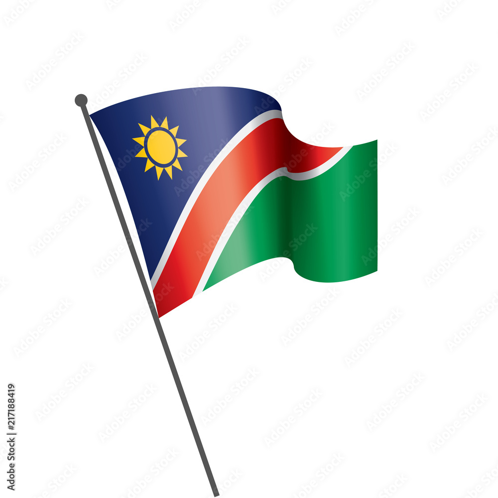 Naklejka premium Namibia flag, vector illustration on a white background