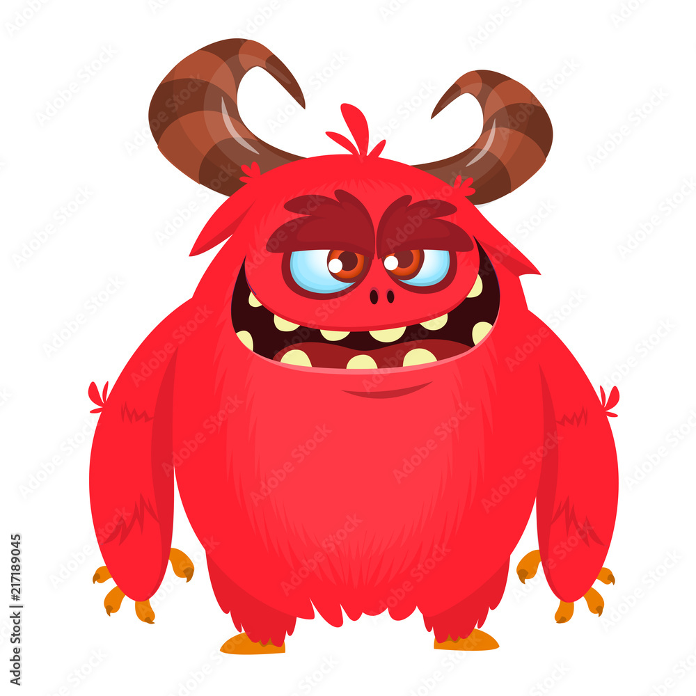 Angry cartoon monster. Vector Halloween monster character. Big set of  cartoon monsters clipart Stock Vector | Adobe Stock