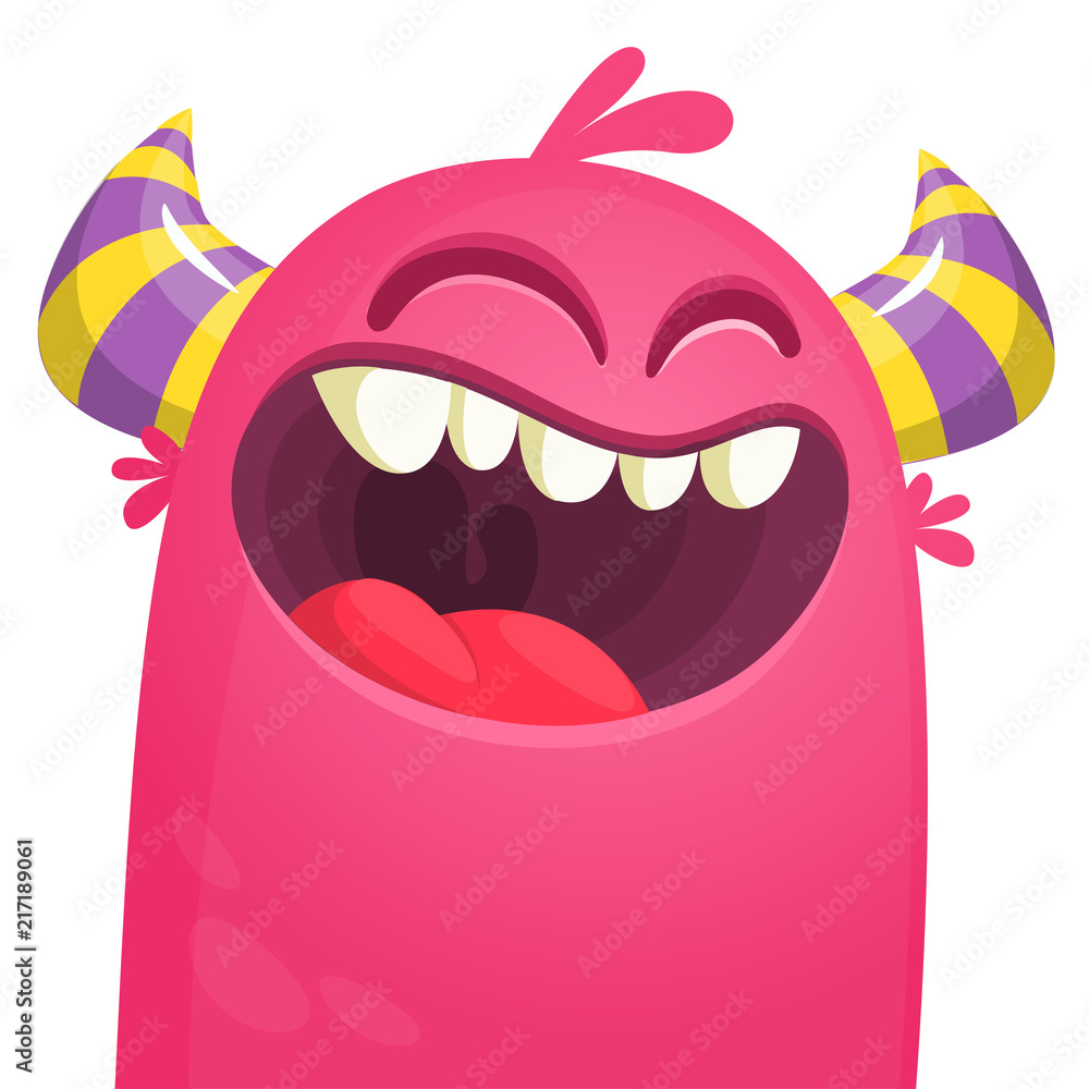 Excited cartoon alien character smiling Excited cartoon alien character smiling