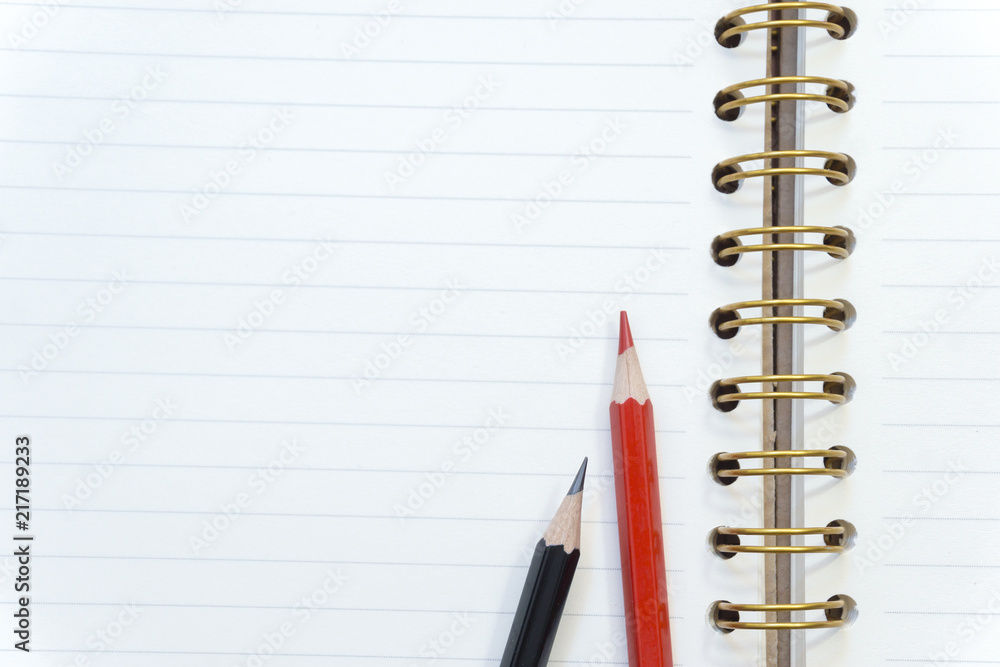 Close up memo notebook paper and pencil Close up memo notebook paper and pencil