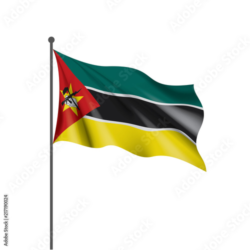 Mozambique flag, vector illustration on a white background Free Download Mozambique flag, vector illustration on a white background - GFXLoad