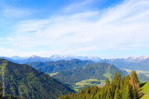 Fototapeta Naklejka Na Ścianę i Meble -  View of Bavarian Alps from Mount Hochgern, Bavaria, Germany