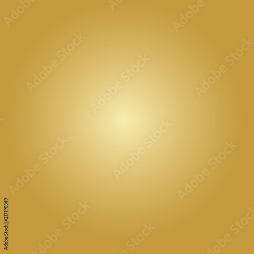 Golden gradient background. Radial gradient. Yellow and white
