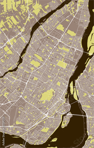 map of the city of Montreal , Canada