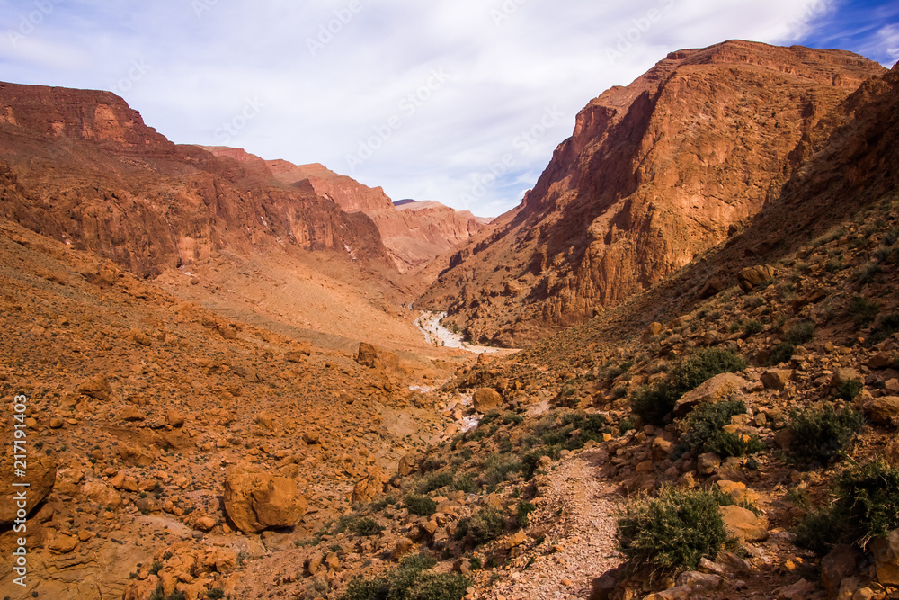 Todgha Gorge is canyon in Atlas Mountains, near Tinghir in Morocco