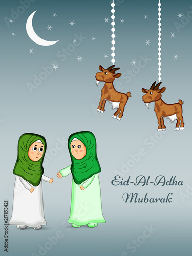 Illustration of background for the occasion of Muslim festival Eid-al-adha 
