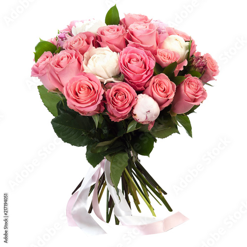 Valokuvatapetti bouquet of fresh colorful roses