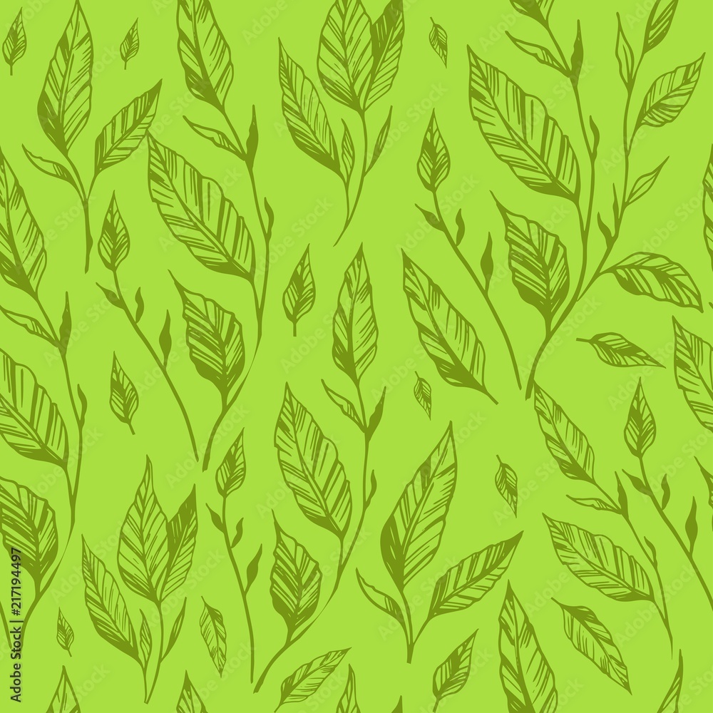 Seamless pattern with leaves. Floral background. Vector Seamless pattern with leaves. Floral background. Vector