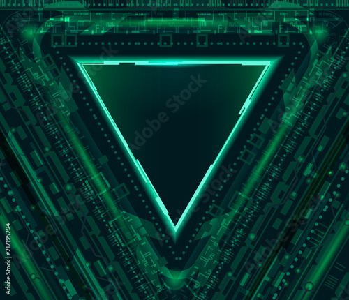 Futuristic background with a triangle.