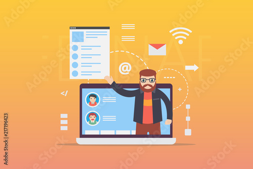 Modern Gradient E-Learning Webinar Technology Concept Illustration