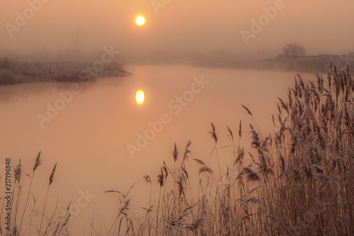 Golden Sun over the River
