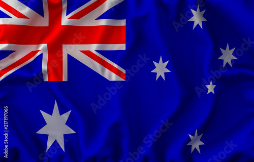 Australia Waving Flag. 3D rendering © Ivan Kireiev