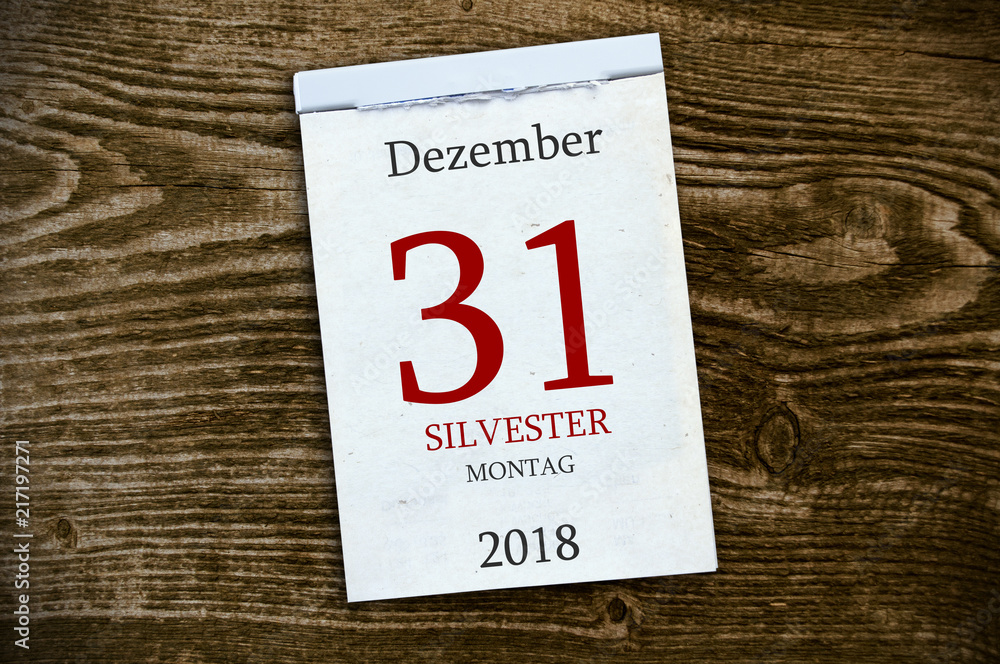 Abreißkalender Kalender mit Silvester Neujahr 2018 2019 Abreißkalender Kalender mit Silvester Neujahr 2018 2019