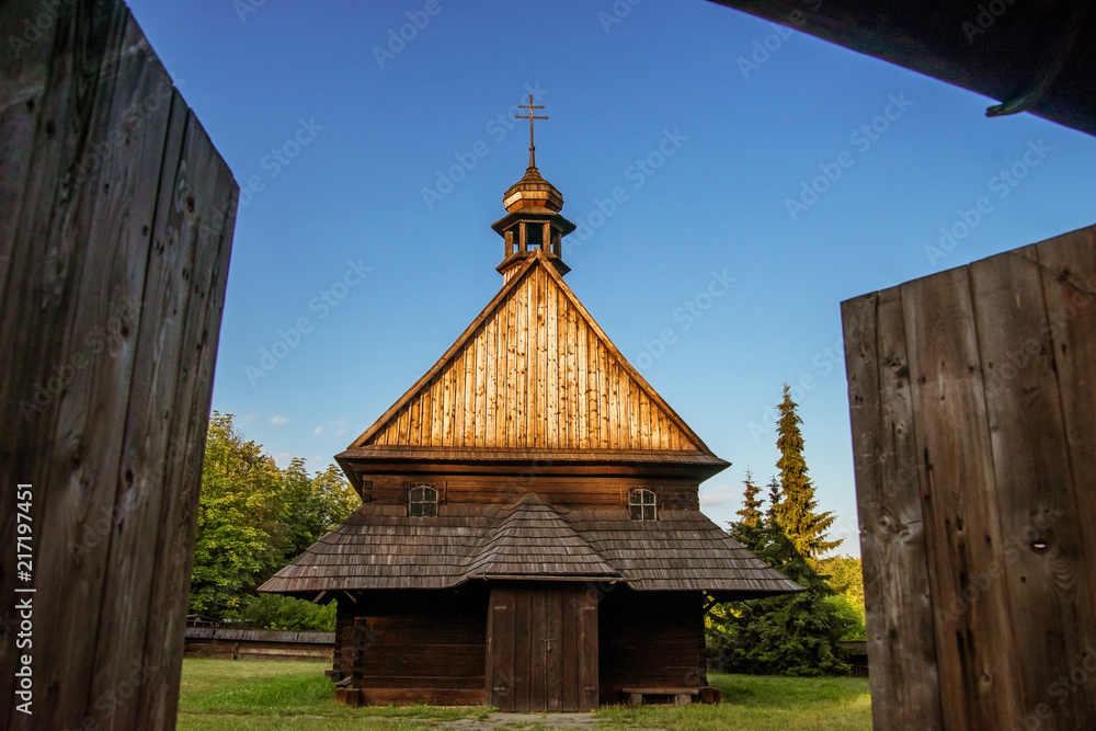 Old wooden Church in the village of Poland, Europe. Old wooden Church in the village of Poland, Europe.