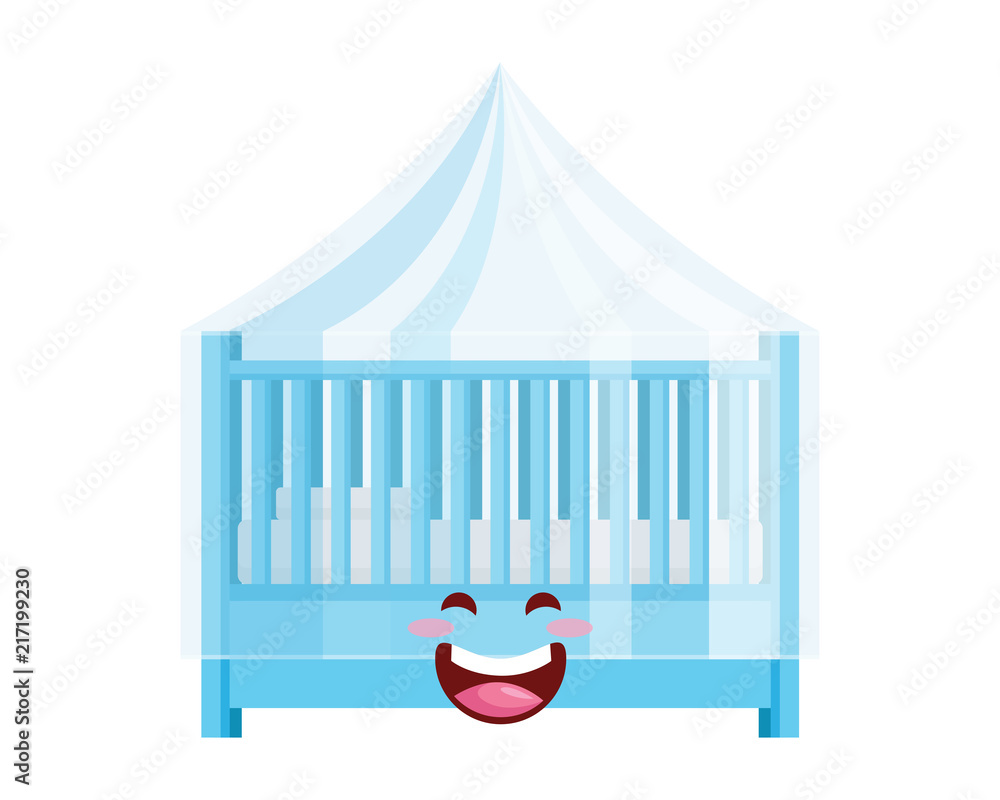Cute Baby Newborn Baby Crib Product Cartoon Character Illustration In  Isolated White Background Stock Vector | Adobe Stock