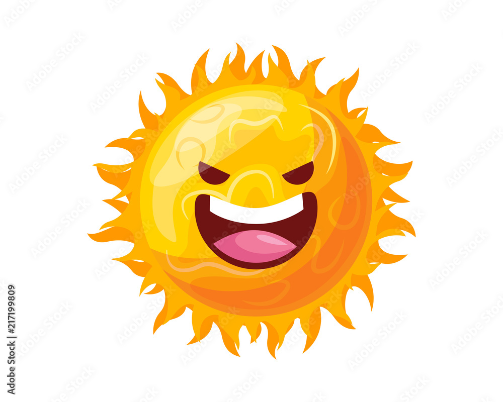 Happy Cute Sun Planet Cartoon Character Illustration Happy Cute Sun Planet Cartoon Character Illustration