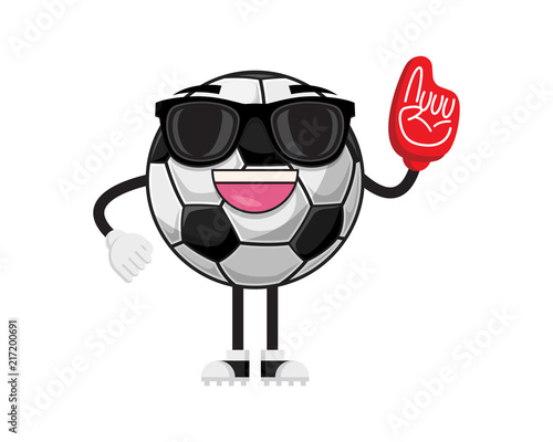 Cool International Smiling Soccer Ball Supporter Tournament Mascot Illustration