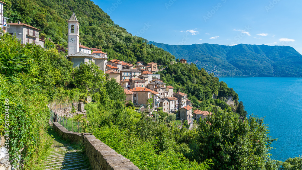 Obraz premium Careno, small village overlooking Lake Como. Lombardy, Italy.
