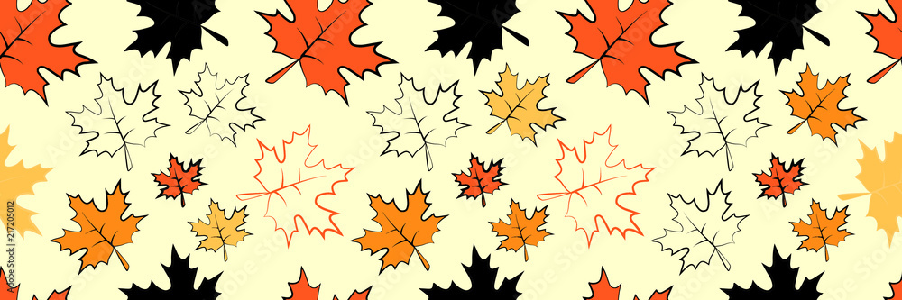 Pattern with autumn multi-colored maple leaves. Autumn background Pattern with autumn multi-colored maple leaves. Autumn background