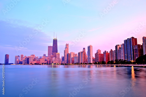 Chicago Skyline at Sunset in Epic Colors © romanslavik.com