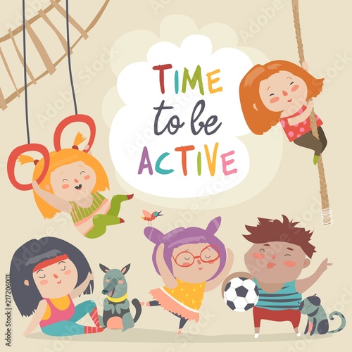 Happy kids and sport
