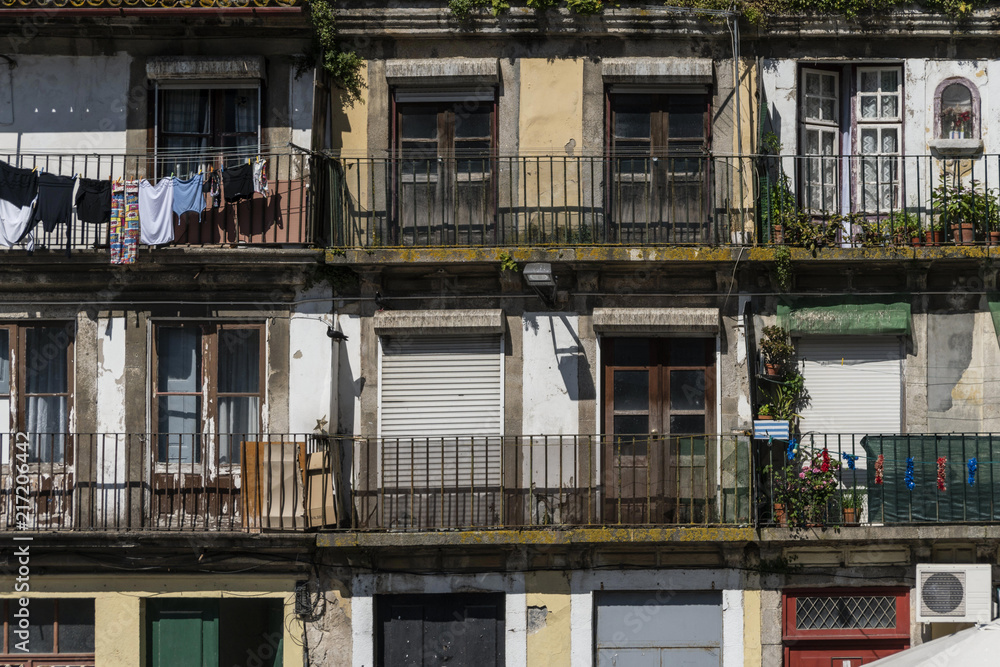 Colorful old houses of Porto, Portugal