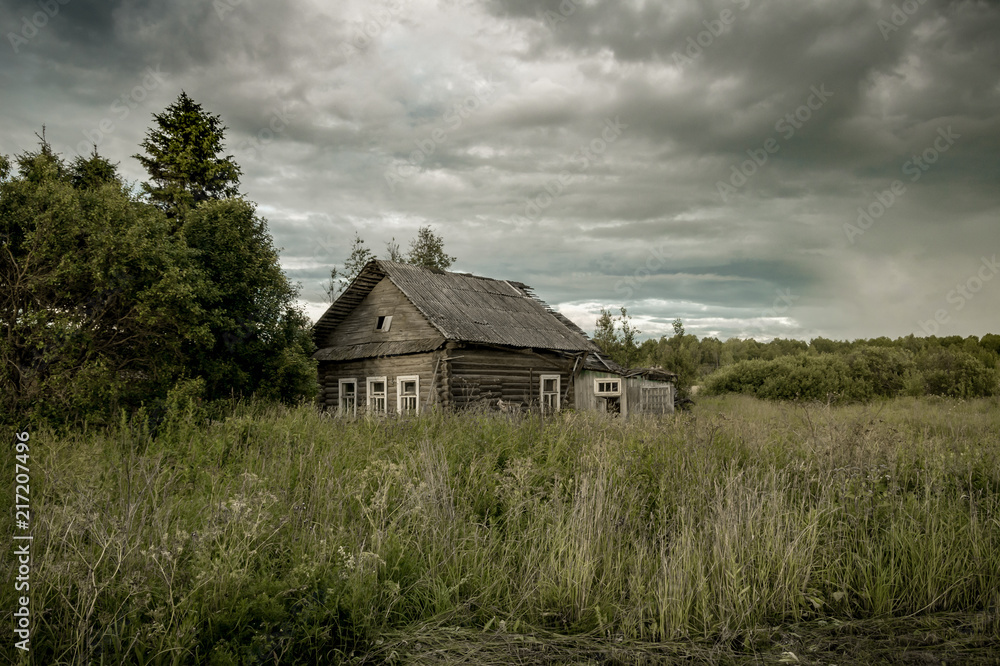 Old house sleeping under northern sky Old house sleeping under northern sky
