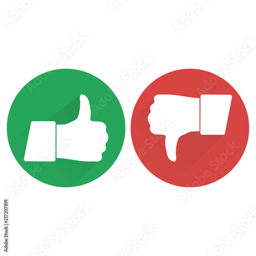 Like and Dislike icon. Flat design