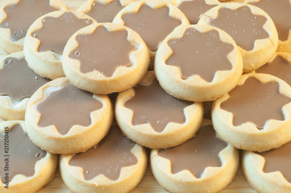 beautiful star chocolate cookies stock