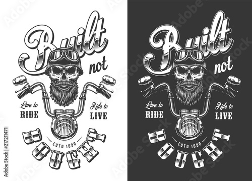 Biker emblem with skull