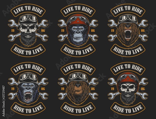 Set of biker emblems