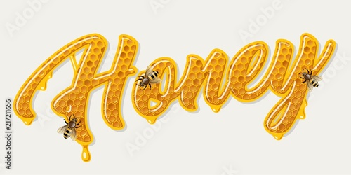 Honey comb lettering