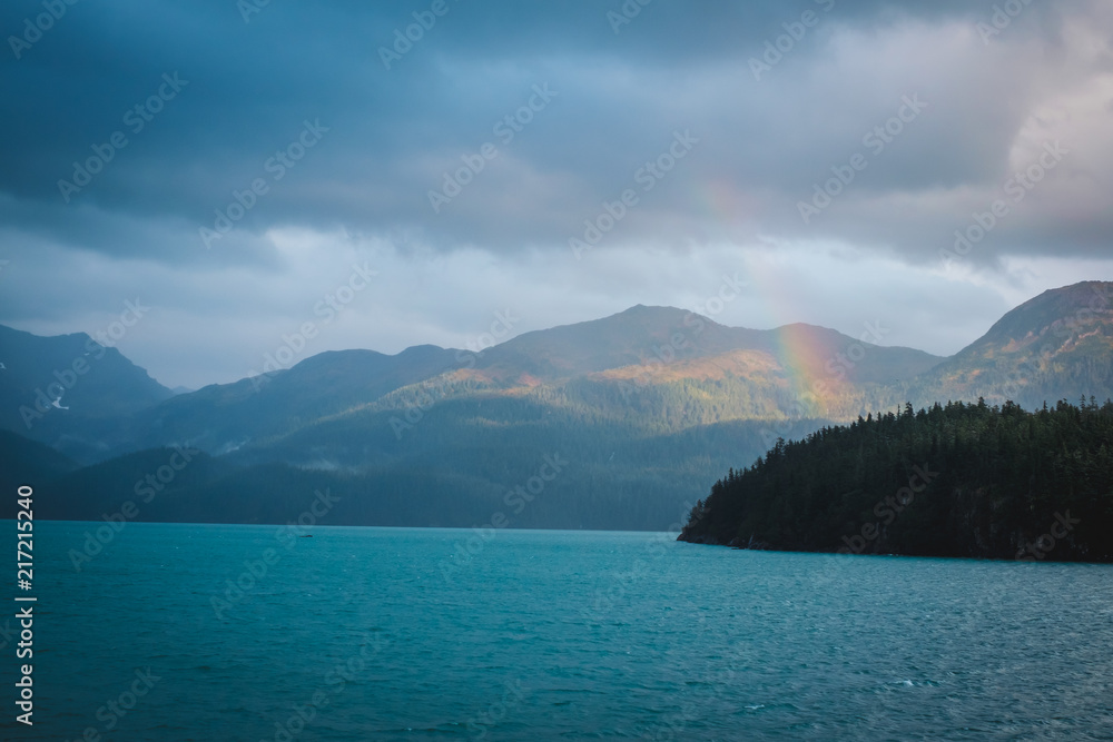 Rainbow over Nelson Bay, Cordova, Alaska.