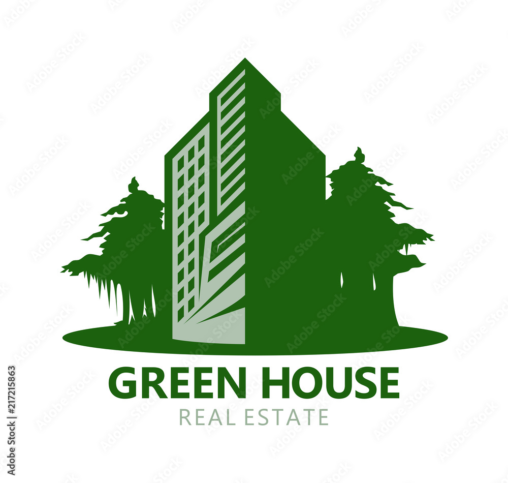 Green Building Architecture or Real Estate icon Green Building Architecture or Real Estate icon