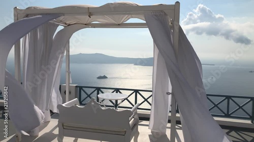 Santorini Balcony Looking To Sea