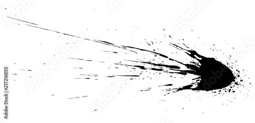 Vector ink splash. Abstract black grunge stain.