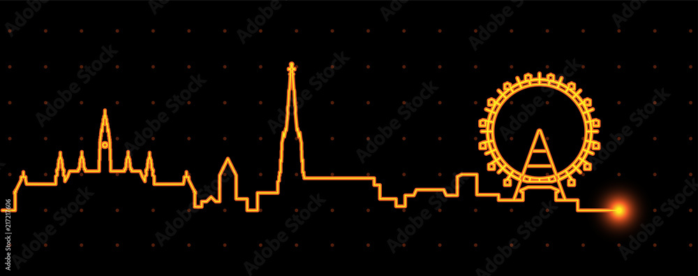Obraz premium Vienna Light Streak Skyline