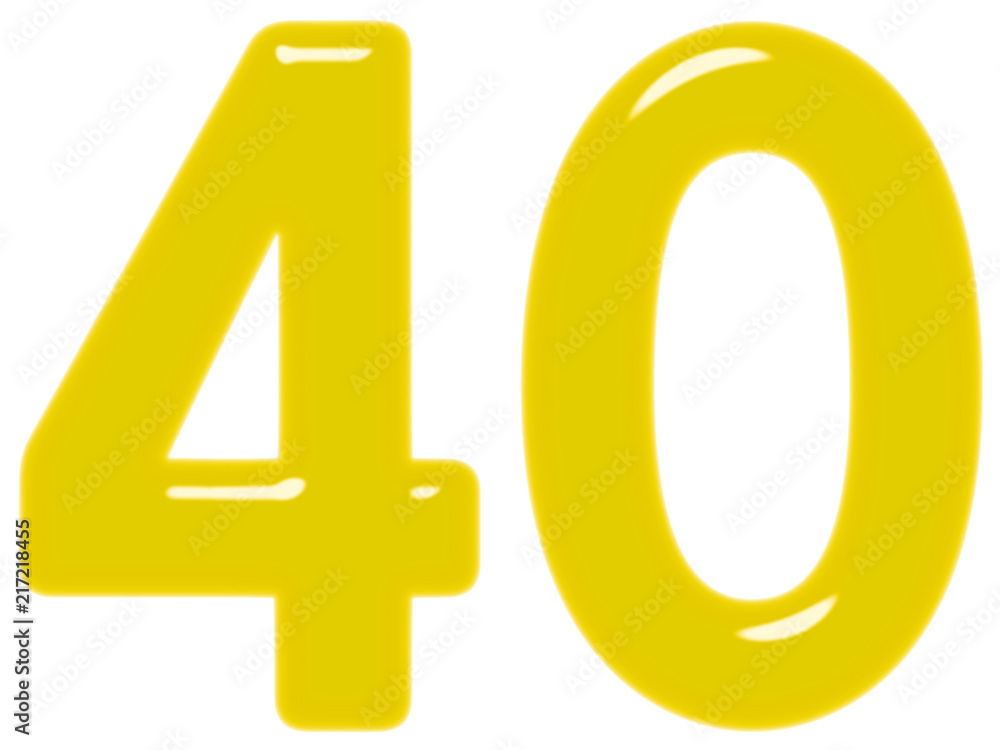 Numeral 40, forty, isolated on white background, 3d render Numeral 40, forty, isolated on white background, 3d render