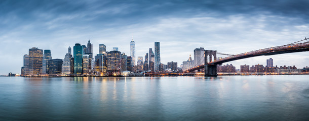 New York city sunset panorama 