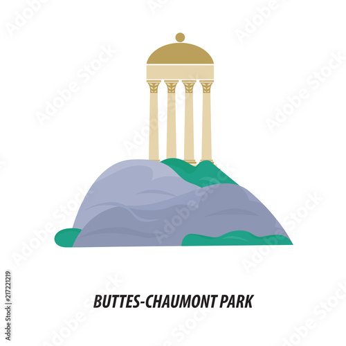 the illustration on the theme of the sights of Paris.