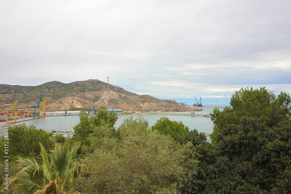 Naklejka premium Vista aérea de Cartagena, Murcia